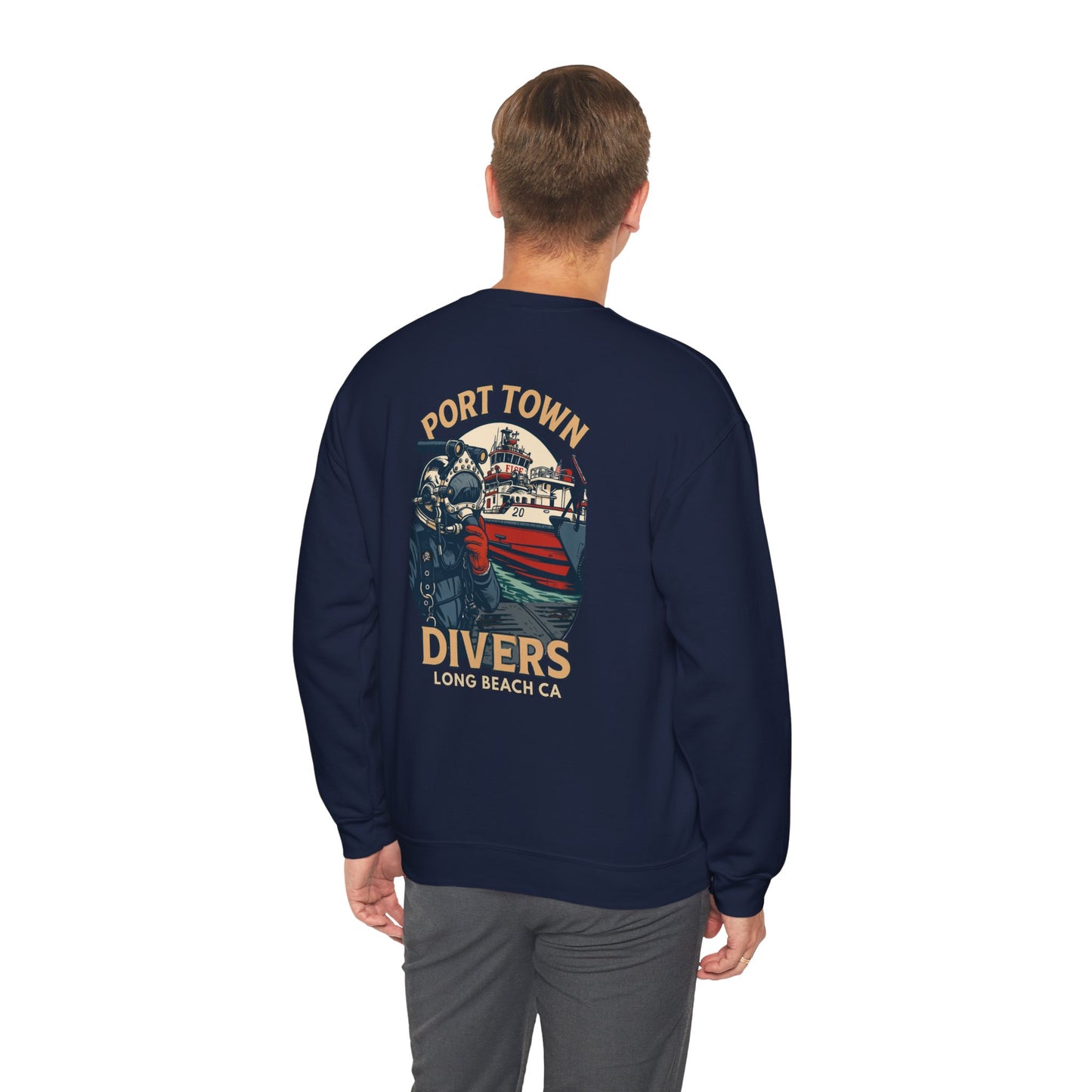 Port Town Divers Fire Boat 20 Crewneck