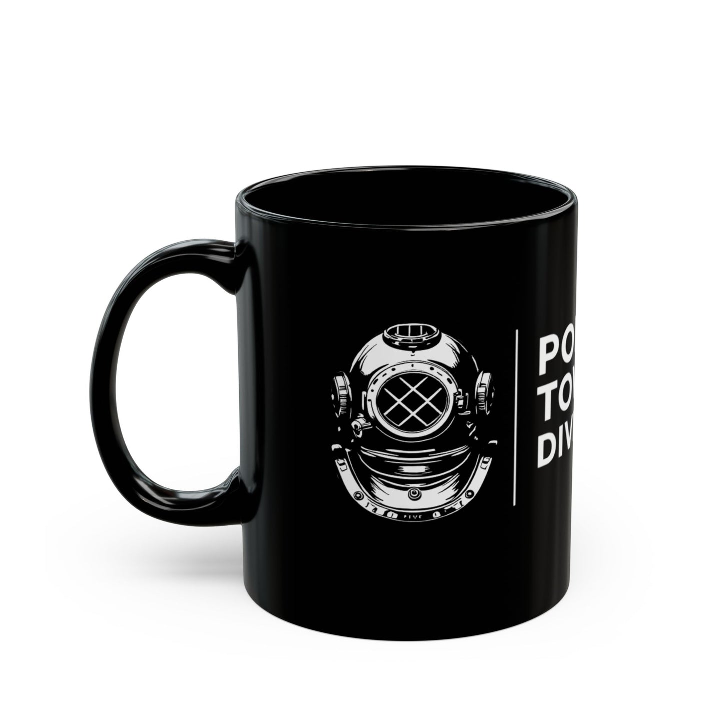 Port Town Divers Custom Black Dive helmet mug