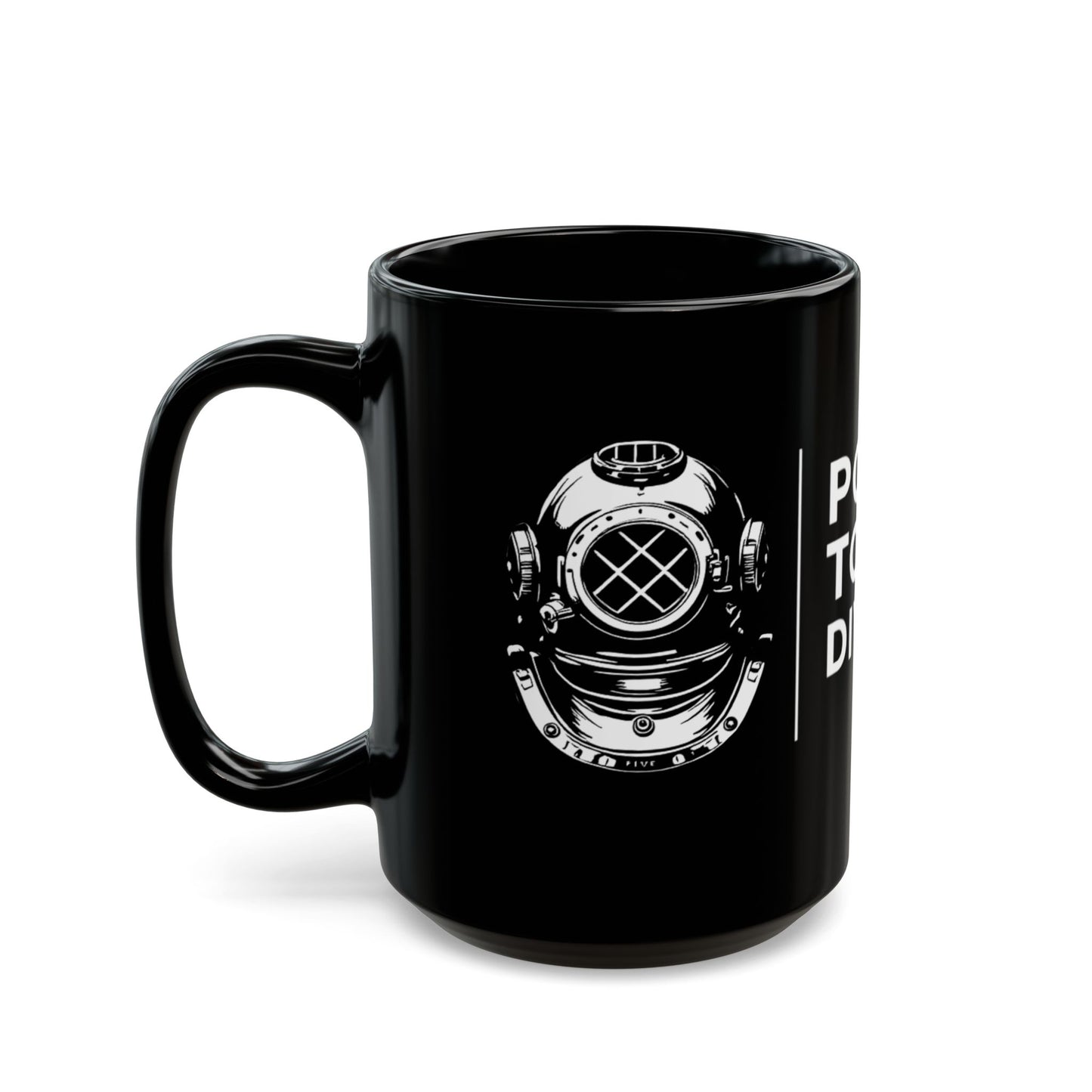 Port Town Divers Custom Black Dive helmet mug