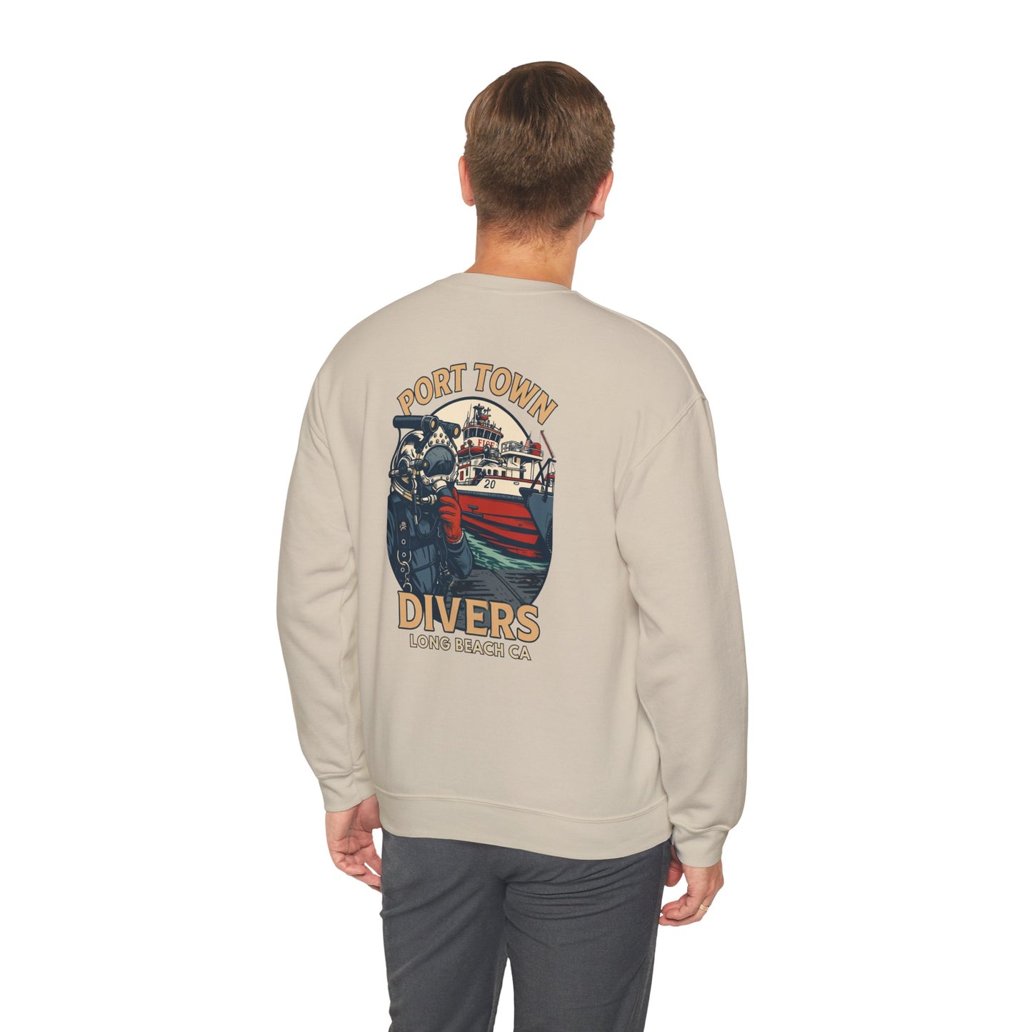 Port Town Divers Fire Boat 20 Crewneck
