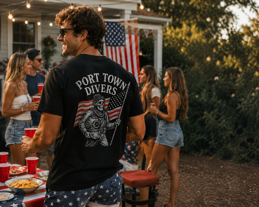 Port Town Divers 4th of July Deadhead Tee
