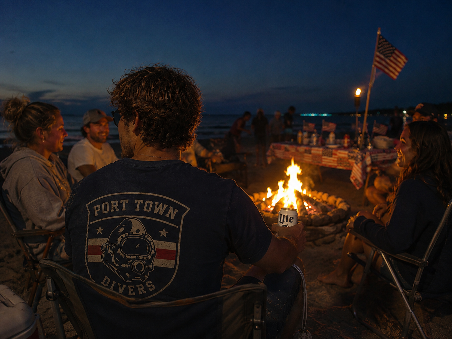 Port Town Divers Patriot Crest Tee