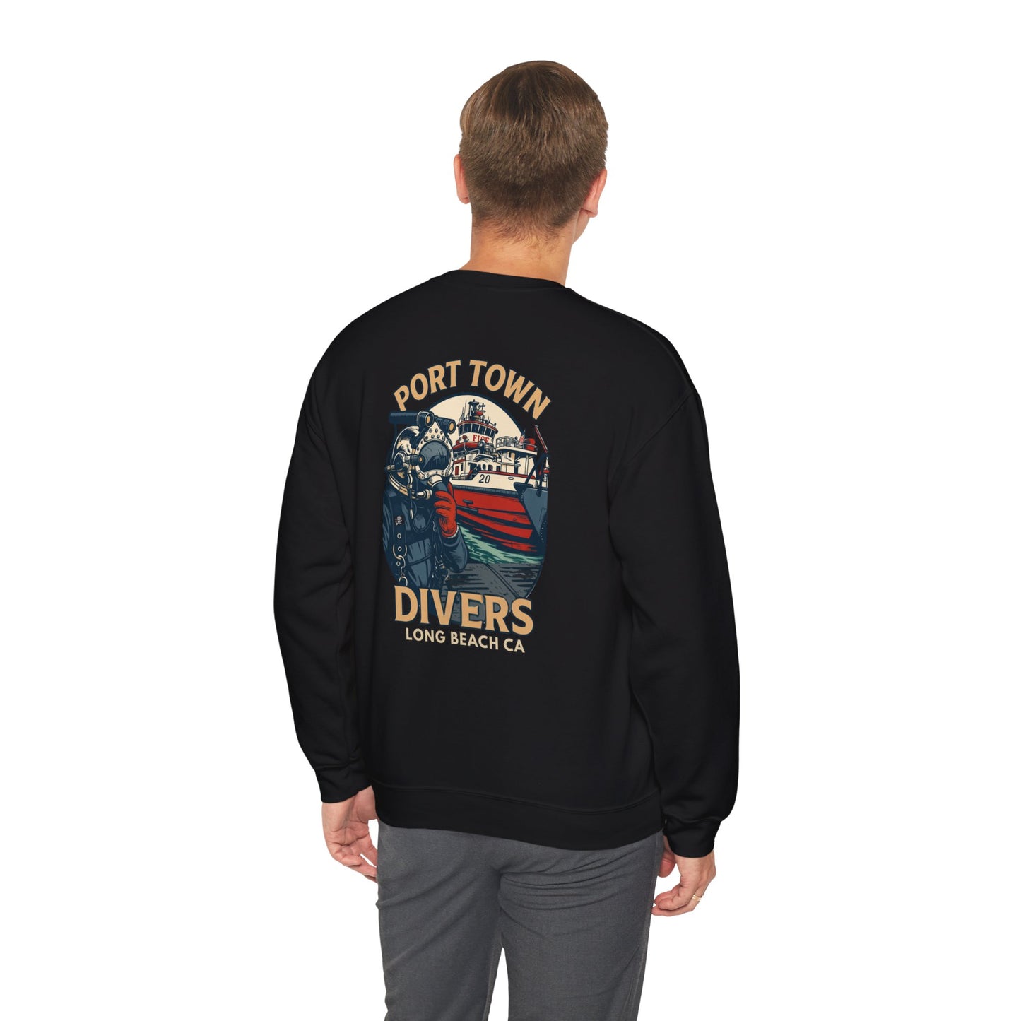 Port Town Divers Fire Boat 20 Crewneck